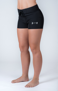 barbell shorts black women